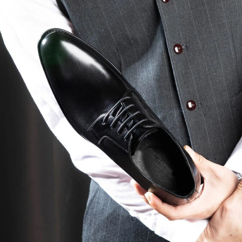Men's Casual Leather Shoes - Lace Up Derby Walking Shoes