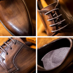 Men's Casual Leather Shoes - Lace Up Derby Walking Shoes