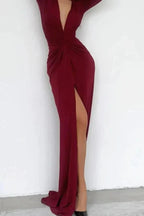 Women's Women’s V-Neck Pleated Maxi Dress | Elegant Long Evening Wear