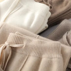 Women's Knit Lounge Set - Sweater and Wide Leg Pants