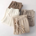 Women's Knit Lounge Set - Sweater and Wide Leg Pants
