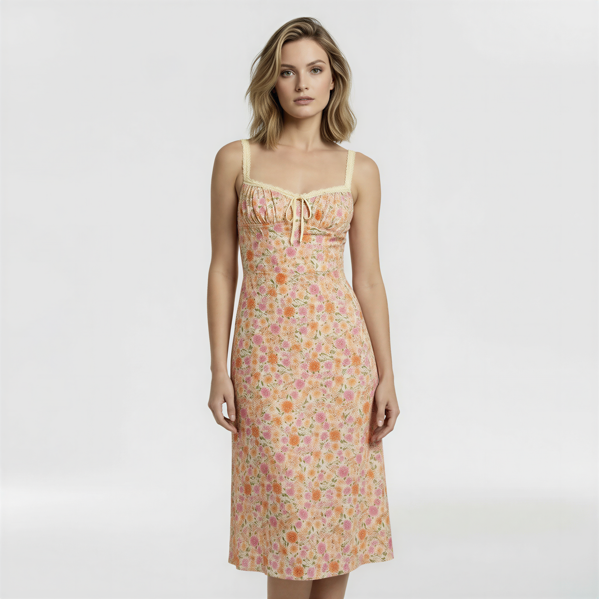 Women's Floral Midi Dress | Sleeveless Lightweight Summer Wear