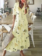 Thea Women's Floral Print Maxi Dress - Relaxed Summer Fit