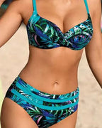 Ana | Women's High Waist Bikini Set with Tropical Print
