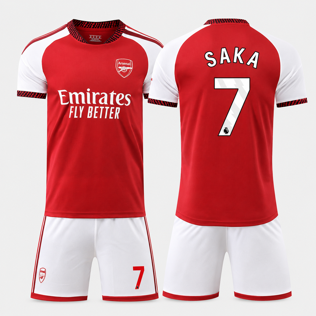 Arsenal 26/27 Football Kit – Saka, Rice, Ødegaard | Shirt & Shorts