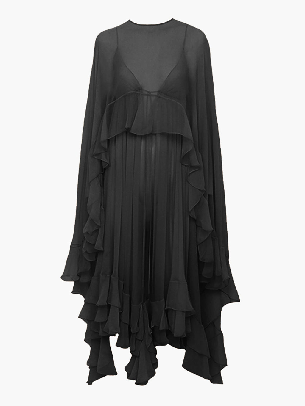 Aria | Women's Chiffon Cape Sleeve Layered Maxi Dress