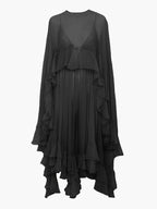 Aria | Women's Chiffon Cape Sleeve Layered Maxi Dress