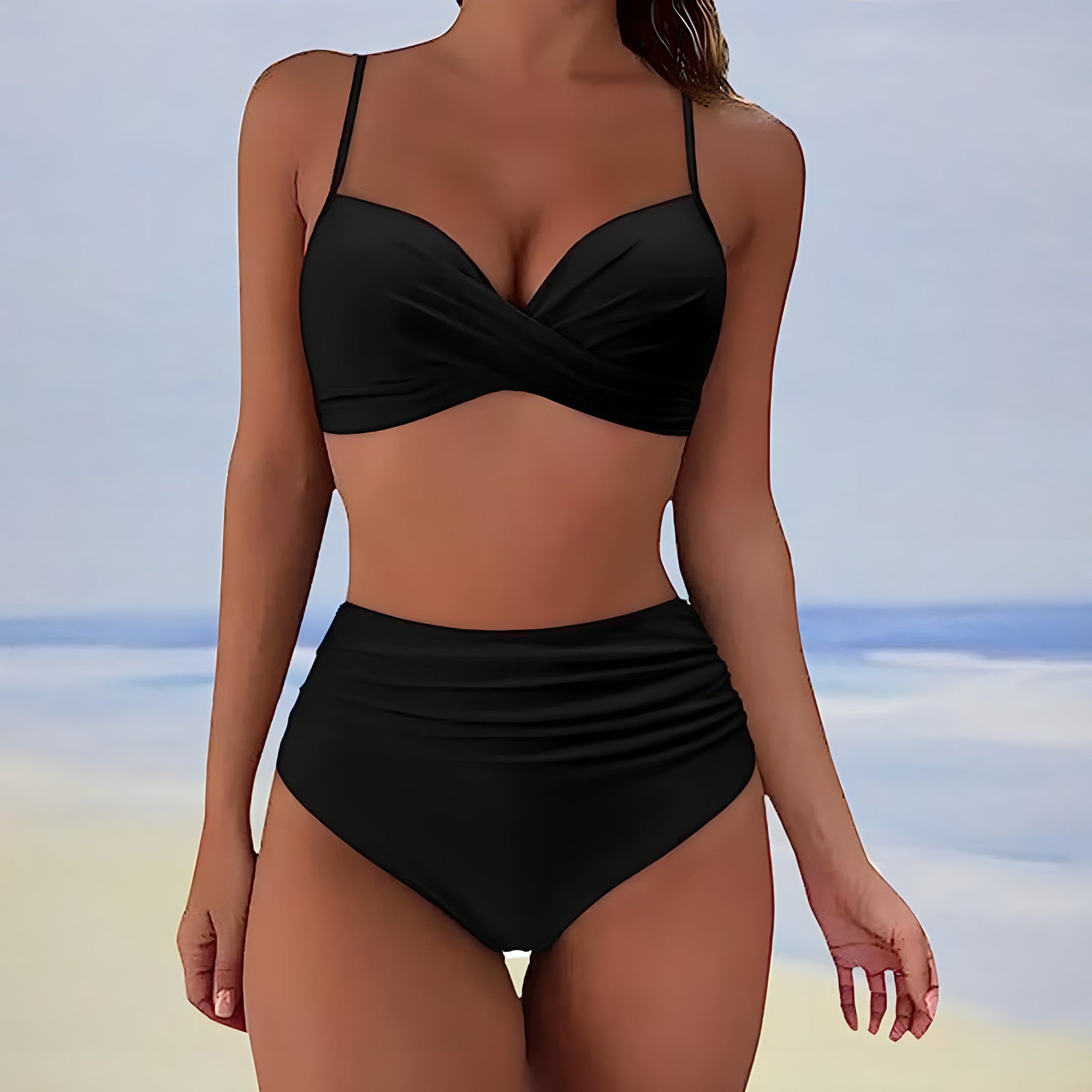 Thea | Women's High Waist Bikini Set with Push-Up Top