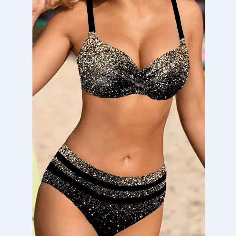 Ana | Women's High Waist Bikini Set with Tropical Print
