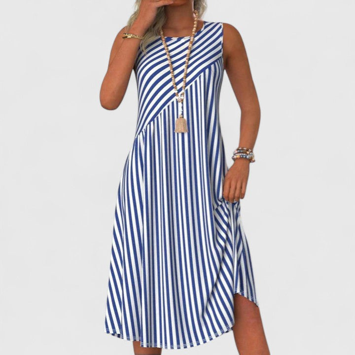 Breezy | Women's Striped Sleeveless Midi Dress