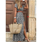 Women's V-Neck Belted Maxi Dress | Waist-Defining Casual Chic