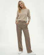 Women's Wool Trousers - Tailored High Waist Pants