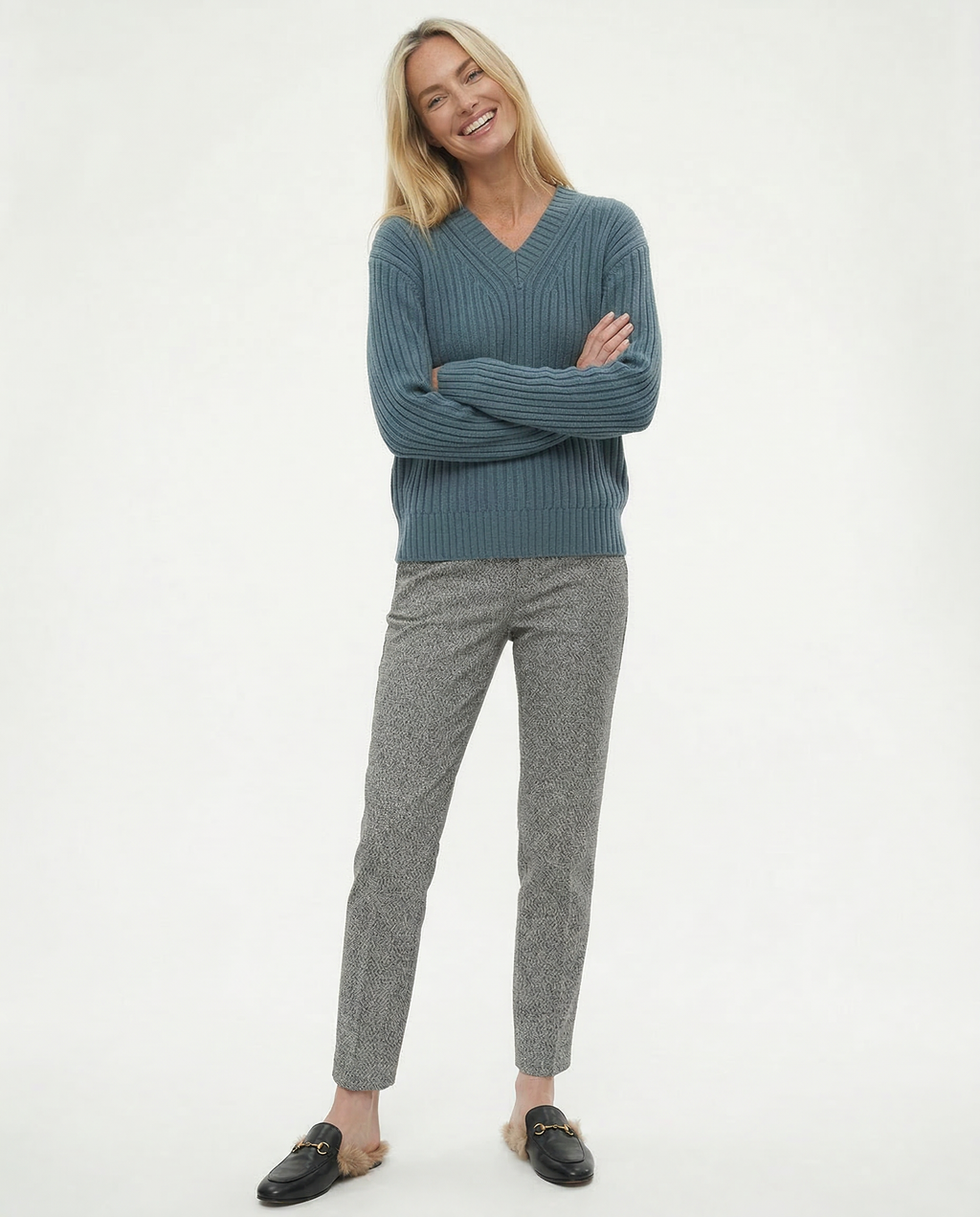 Women's Wool Trousers - Tailored High Waist Pants