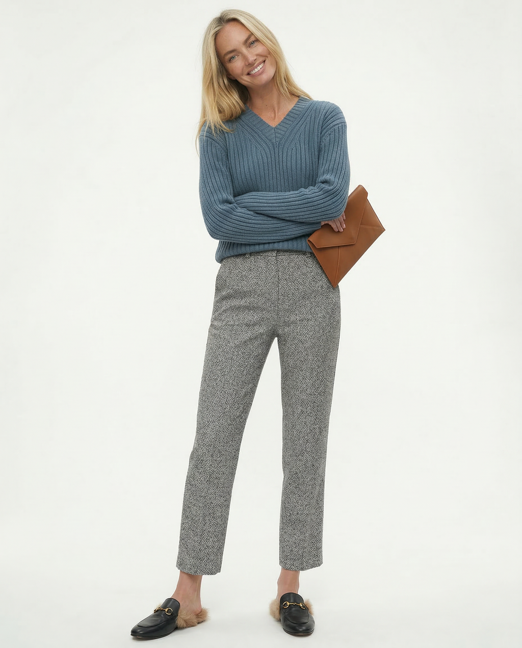 Women's Wool Trousers - Tailored High Waist Pants