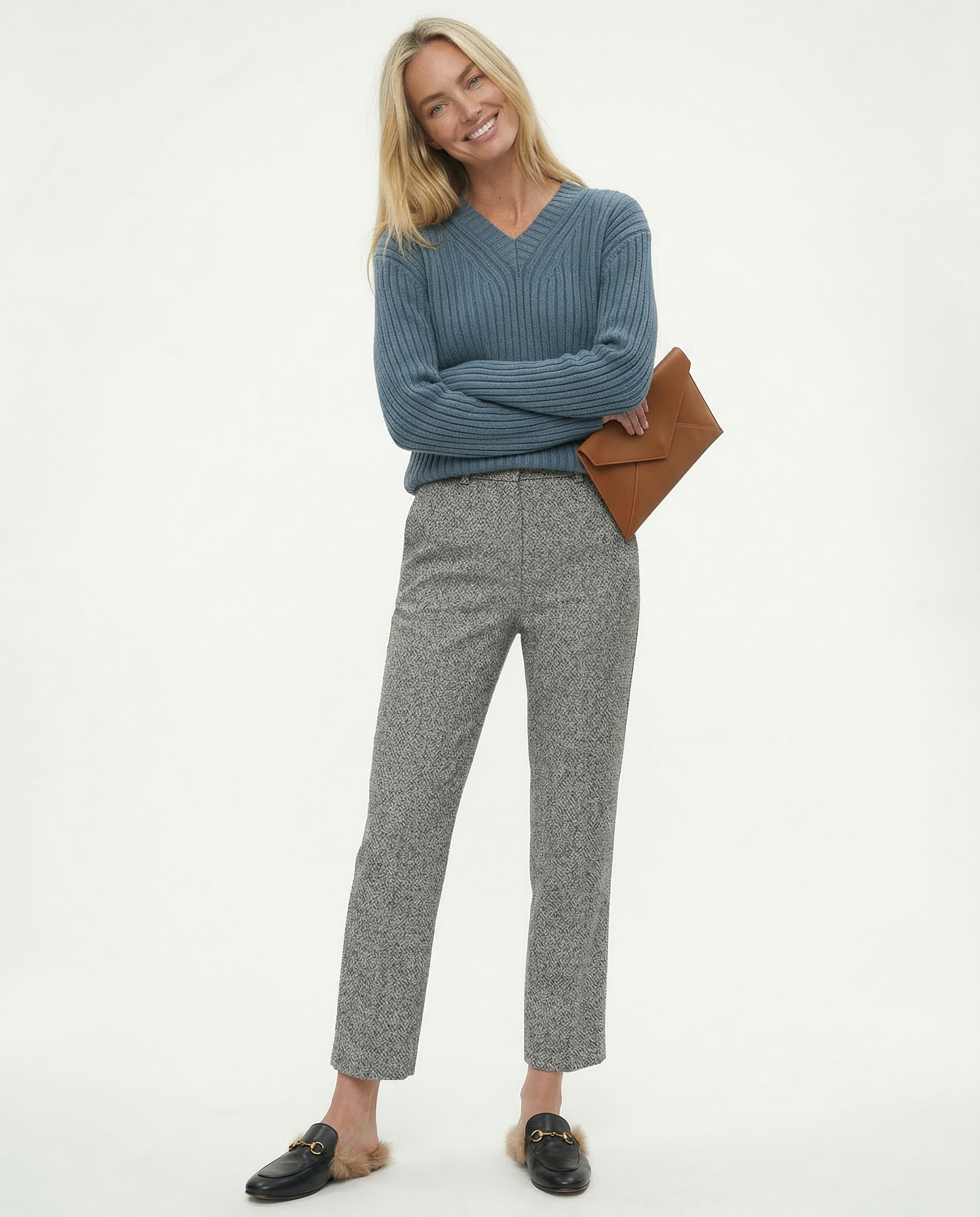 Women's Wool Trousers - Tailored High Waist Pants