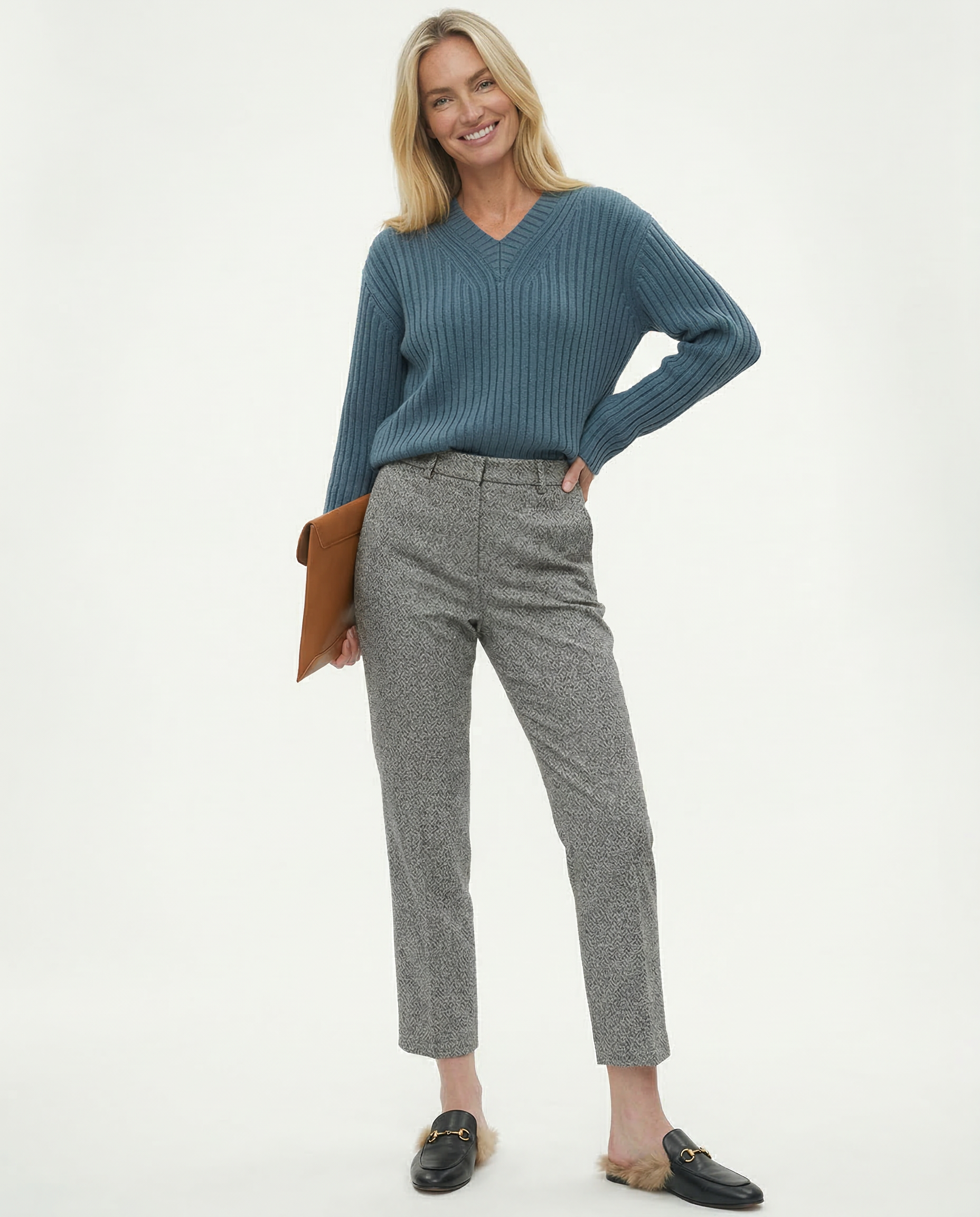 Women's Wool Trousers - Tailored High Waist Pants
