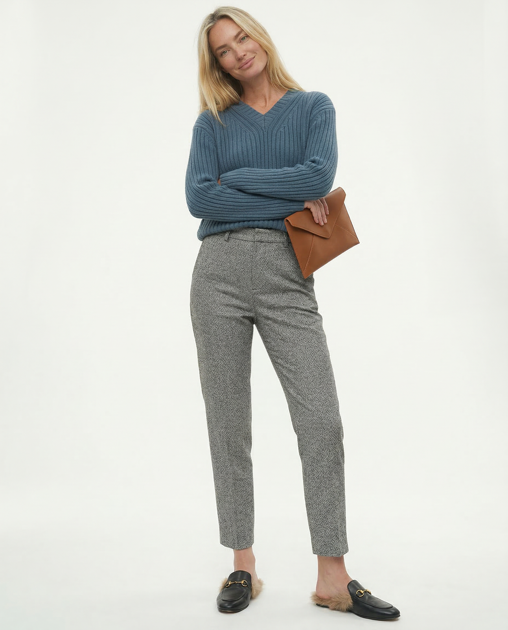 Women's Wool Trousers - Tailored High Waist Pants