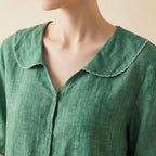 Women's Linen Blouse - Cotton Blend Summer Shirt