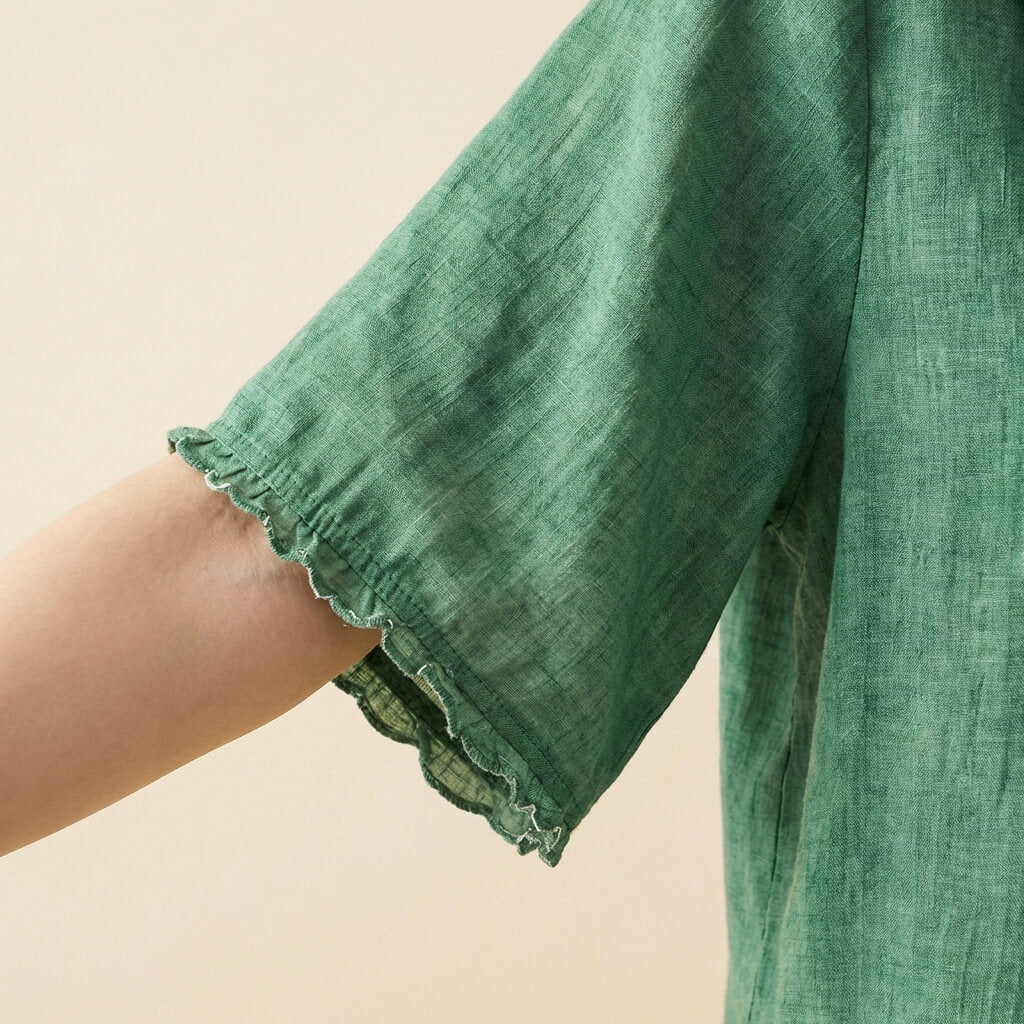 Women's Linen Blouse - Cotton Blend Summer Shirt