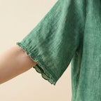Women's Linen Blouse - Cotton Blend Summer Shirt