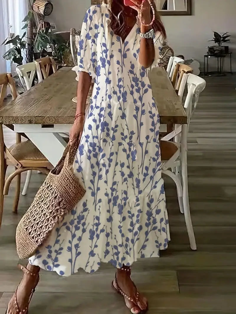 Thea Women's Floral Print Maxi Dress - Relaxed Summer Fit