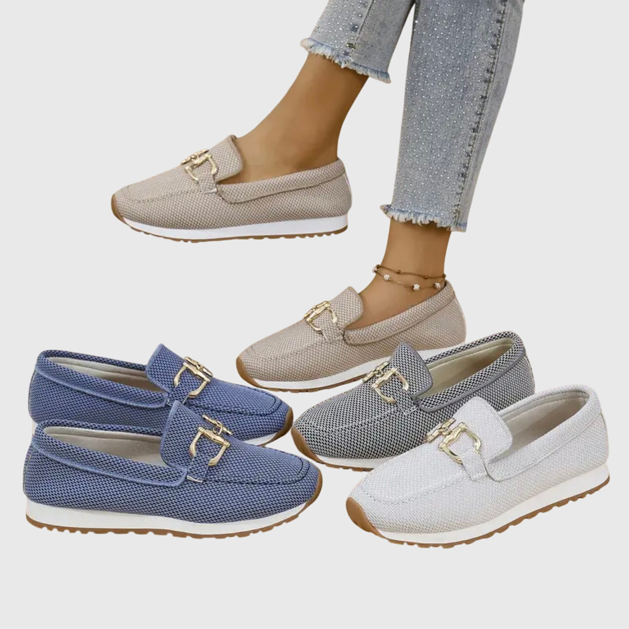 Women's Cushioned Loafers - Soft Leather Flats