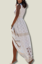 Women's V-Neck Lace Maxi Dress | Romantic Feminine Elegance