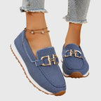 Women's Cushioned Loafers - Soft Leather Flats