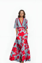 Women's V-Neck Floral Wrap Maxi Dress | Romantic Summer Style