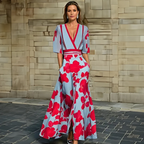 Women's V-Neck Floral Wrap Maxi Dress | Romantic Summer Style