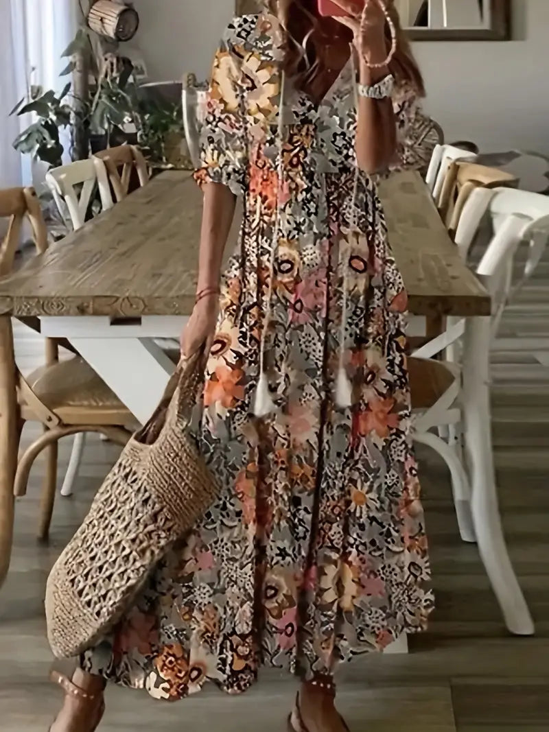 Thea Women's Floral Print Maxi Dress - Relaxed Summer Fit