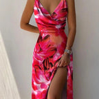 Sienna | Women's Black Wrap Dress with Side Slit