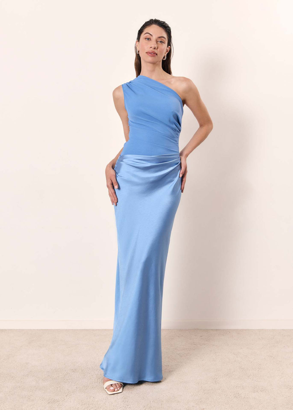 Women's Sleeveless One Shoulder Maxi Dress | Asymmetric Elegant Style
