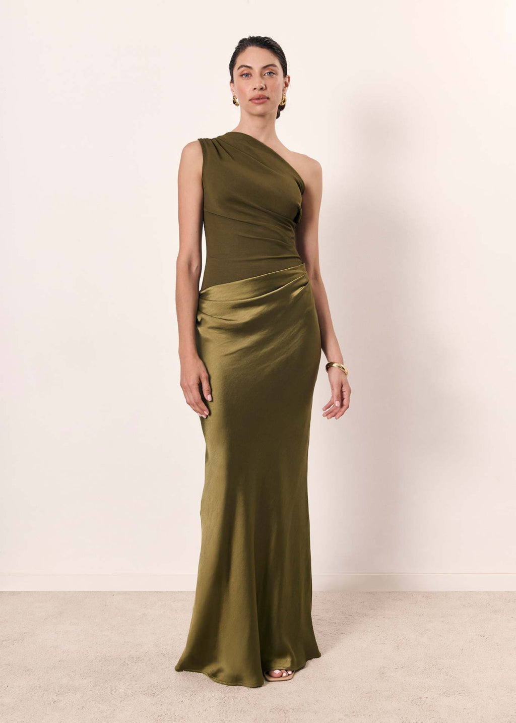 Women's Sleeveless One Shoulder Maxi Dress | Asymmetric Elegant Style
