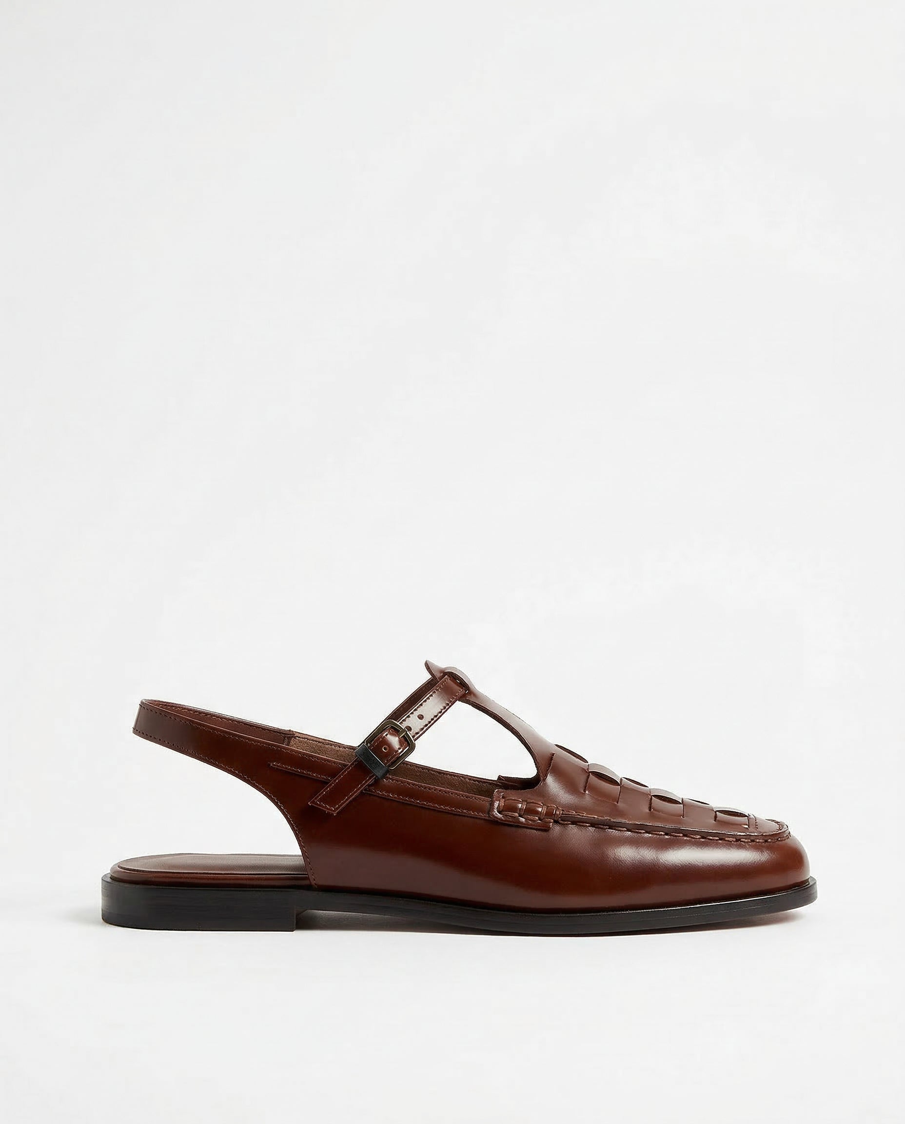 Women's Slingback Woven Loafers - Leather Huarache Flats