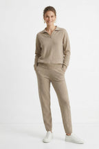 Women's Knit Set - Polo Top and Pants Matching Outfit