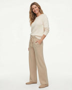 Women's Knit Lounge Set - Sweater and Wide Leg Pants