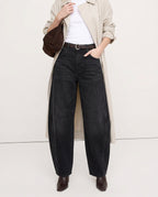 Women's Leopard Print Wide Leg Jeans - High Rise Denim
