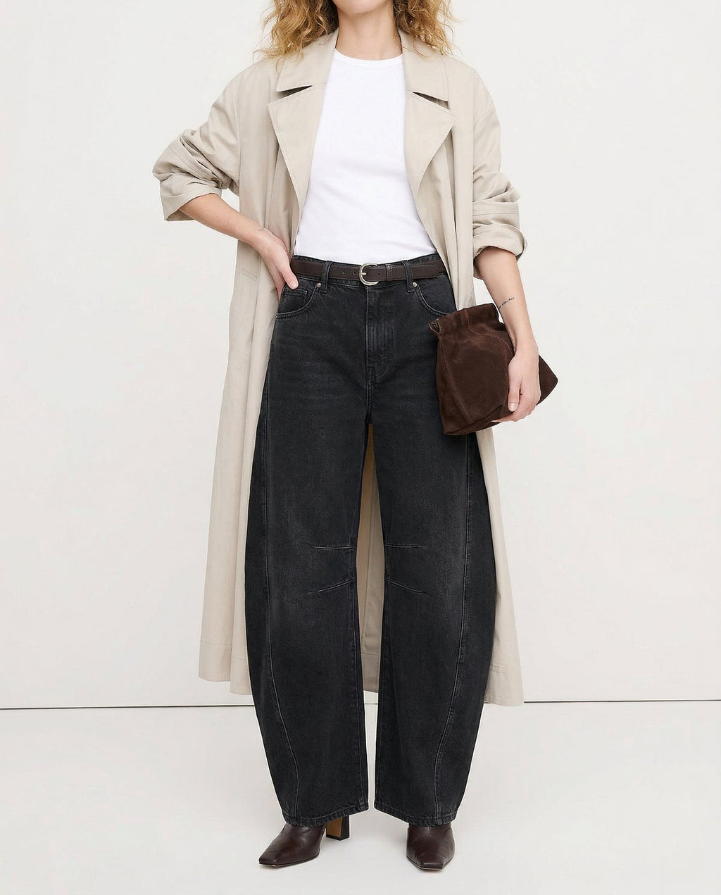Women's Leopard Print Wide Leg Jeans - High Rise Denim