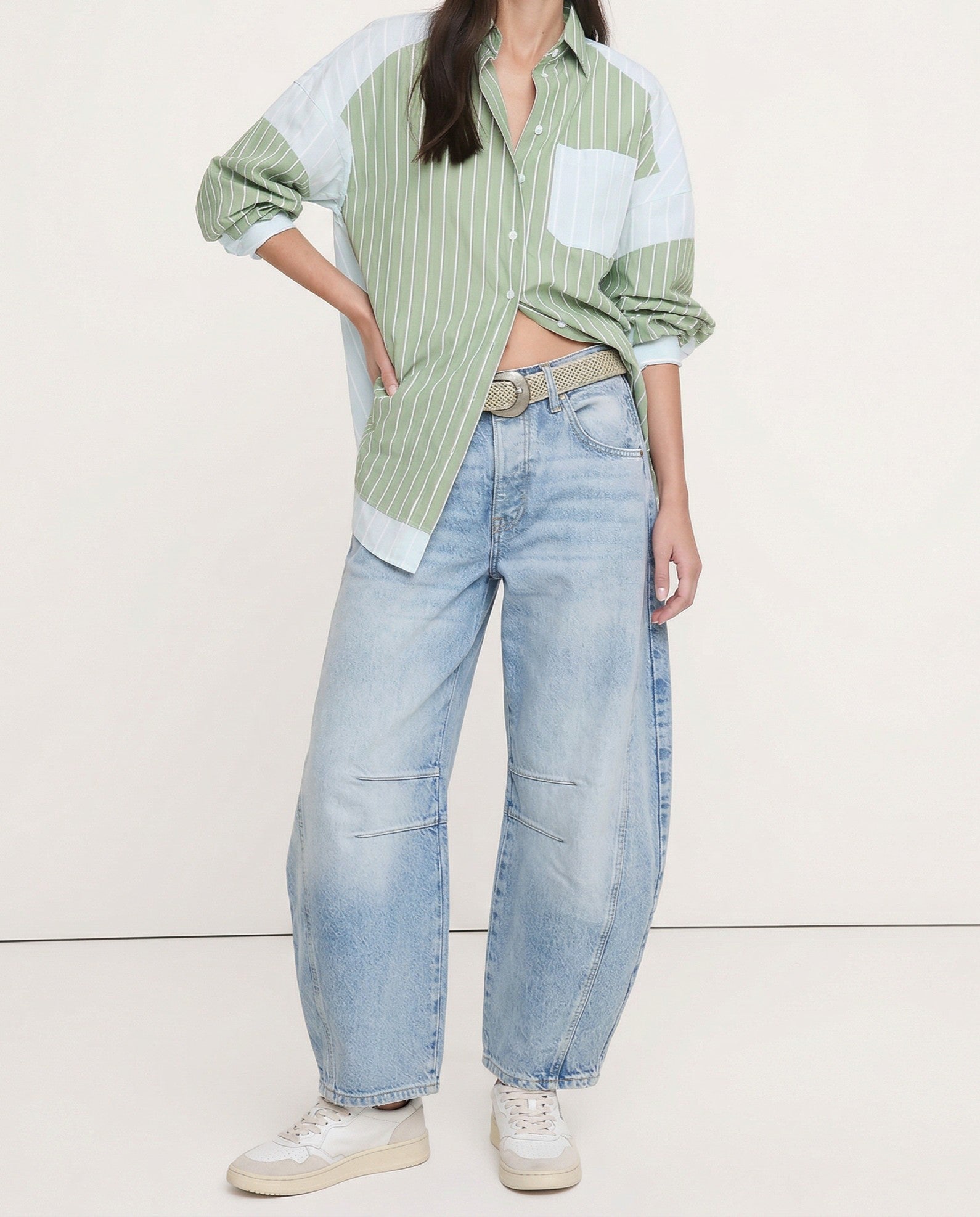 Women's Leopard Print Wide Leg Jeans - High Rise Denim