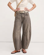 Women's Leopard Print Wide Leg Jeans - High Rise Denim