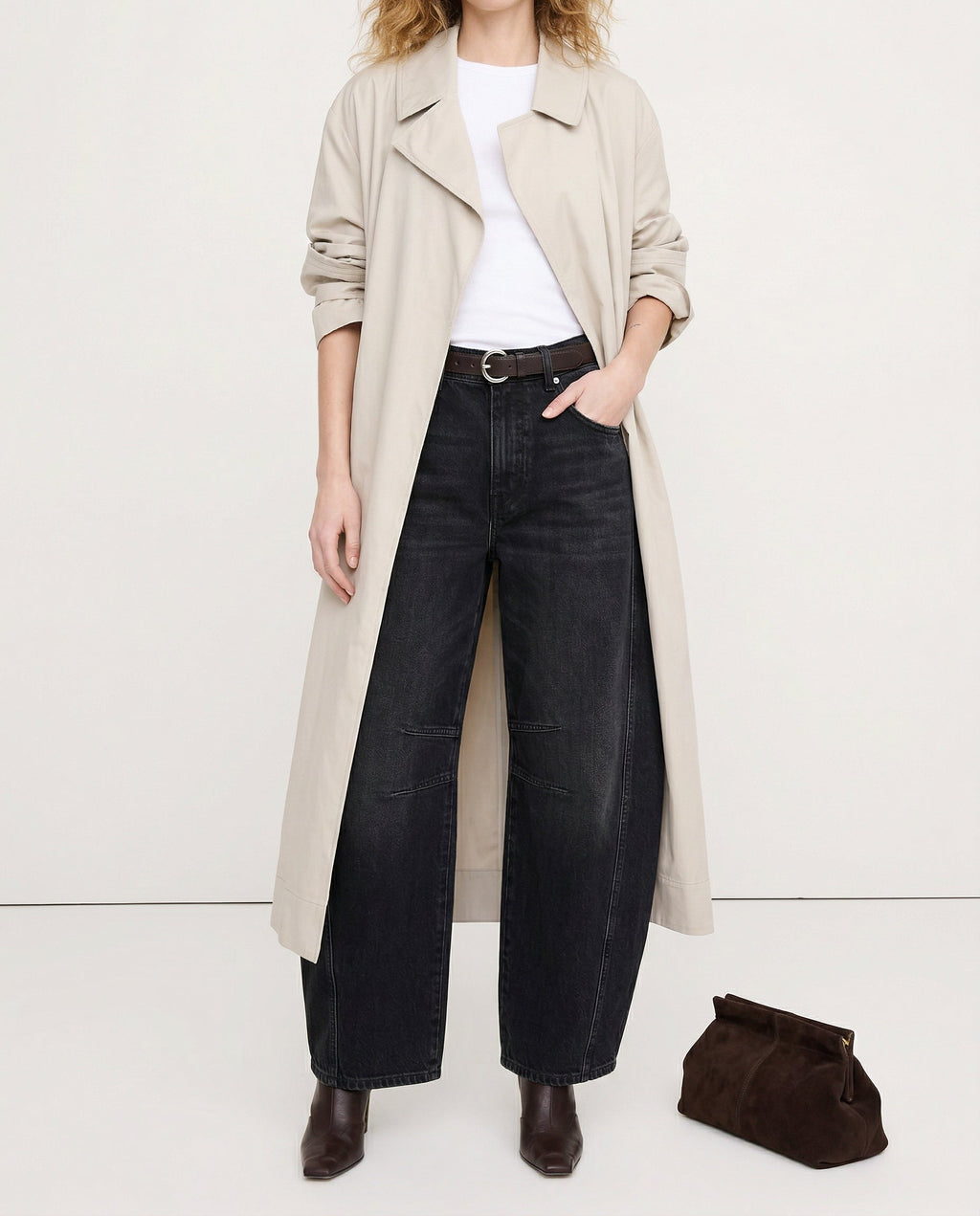 Women's Leopard Print Wide Leg Jeans - High Rise Denim