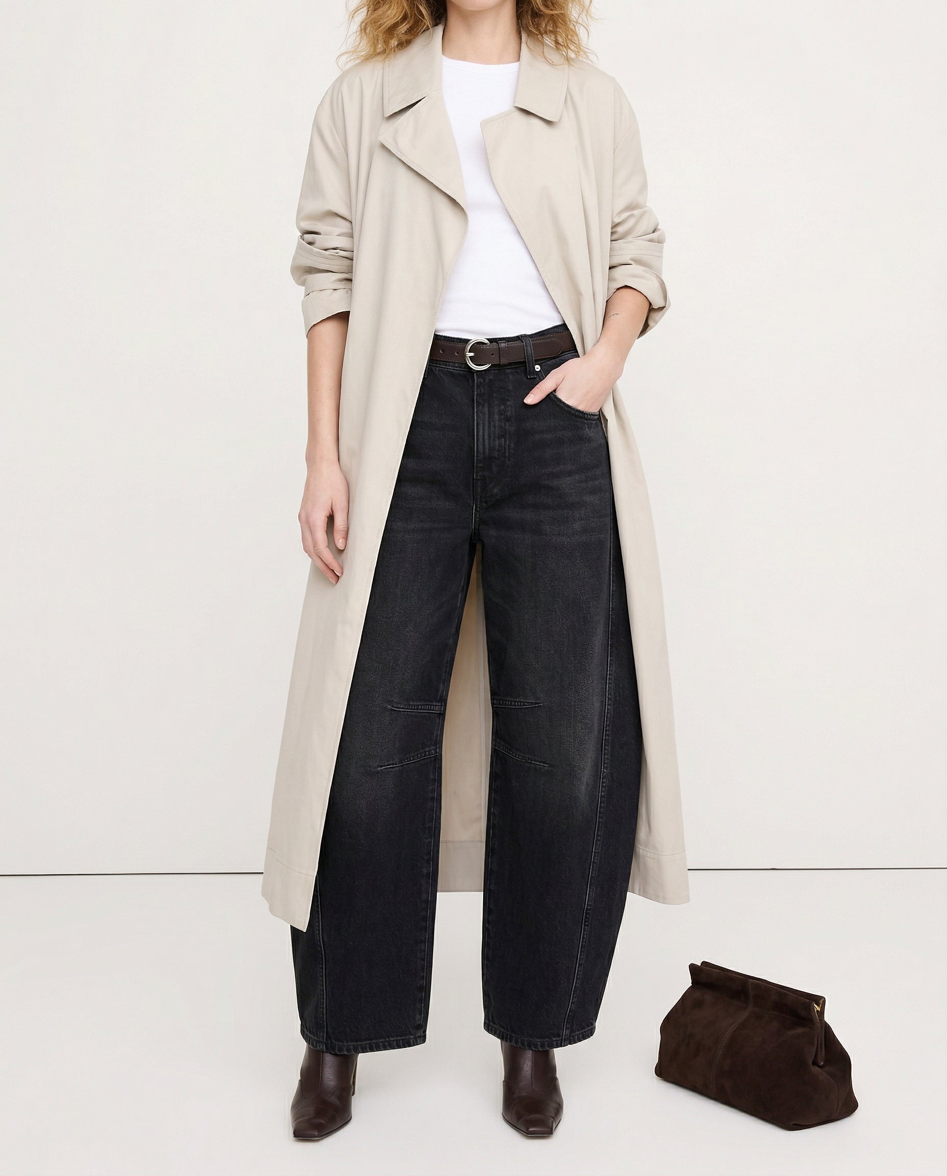 Women's Leopard Print Wide Leg Jeans - High Rise Denim