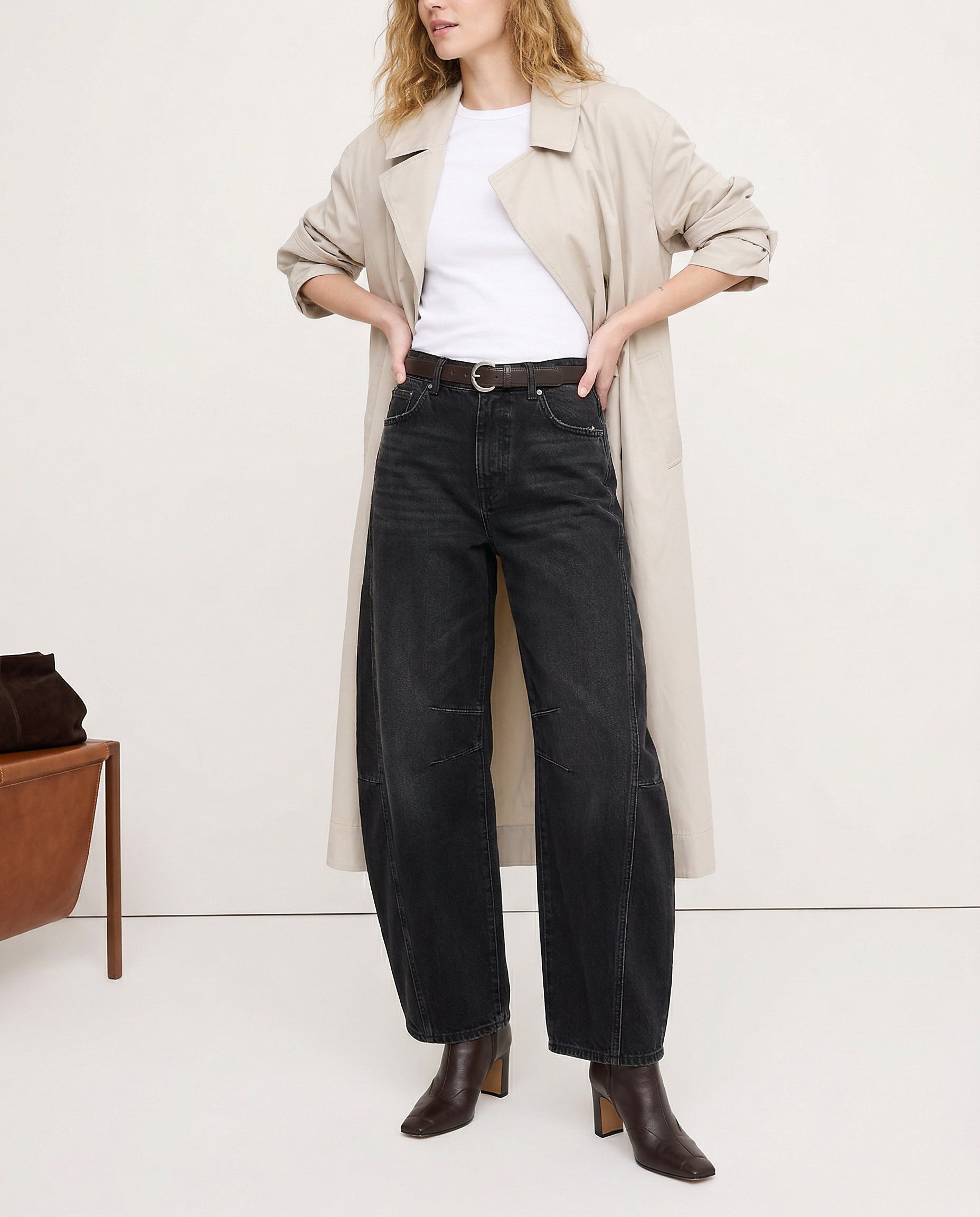 Women's Leopard Print Wide Leg Jeans - High Rise Denim