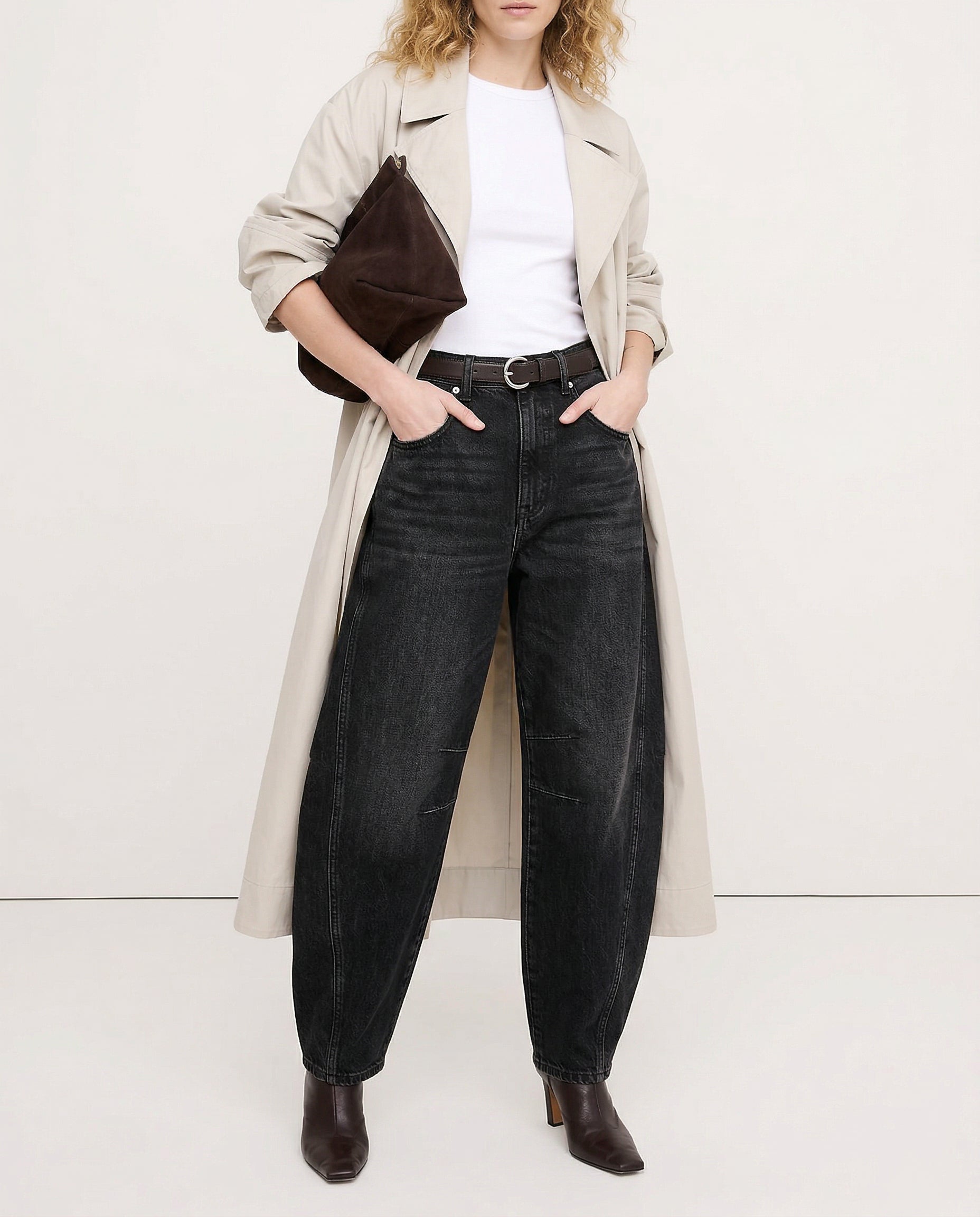 Women's Leopard Print Wide Leg Jeans - High Rise Denim