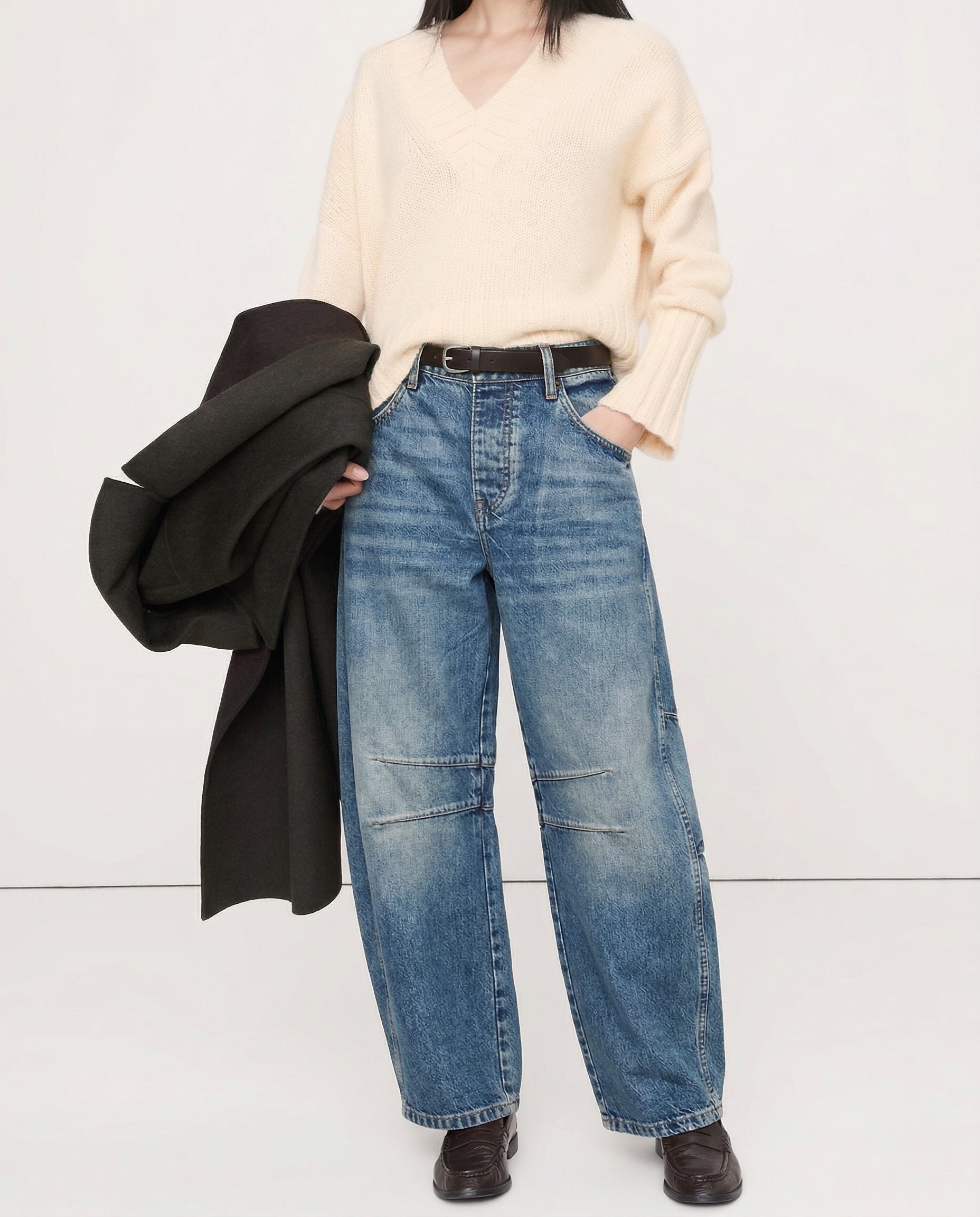 Women's Leopard Print Wide Leg Jeans - High Rise Denim
