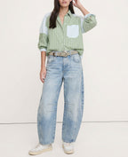 Women's Leopard Print Wide Leg Jeans - High Rise Denim