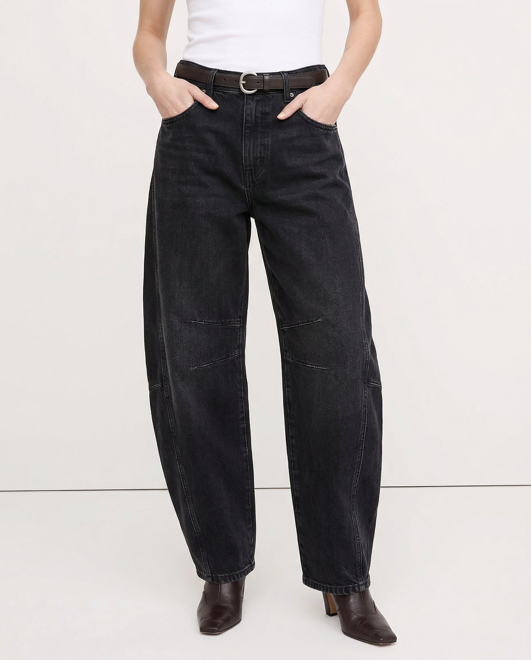 Women's Leopard Print Wide Leg Jeans - High Rise Denim