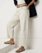 Women's Leopard Print Wide Leg Jeans - High Rise Denim