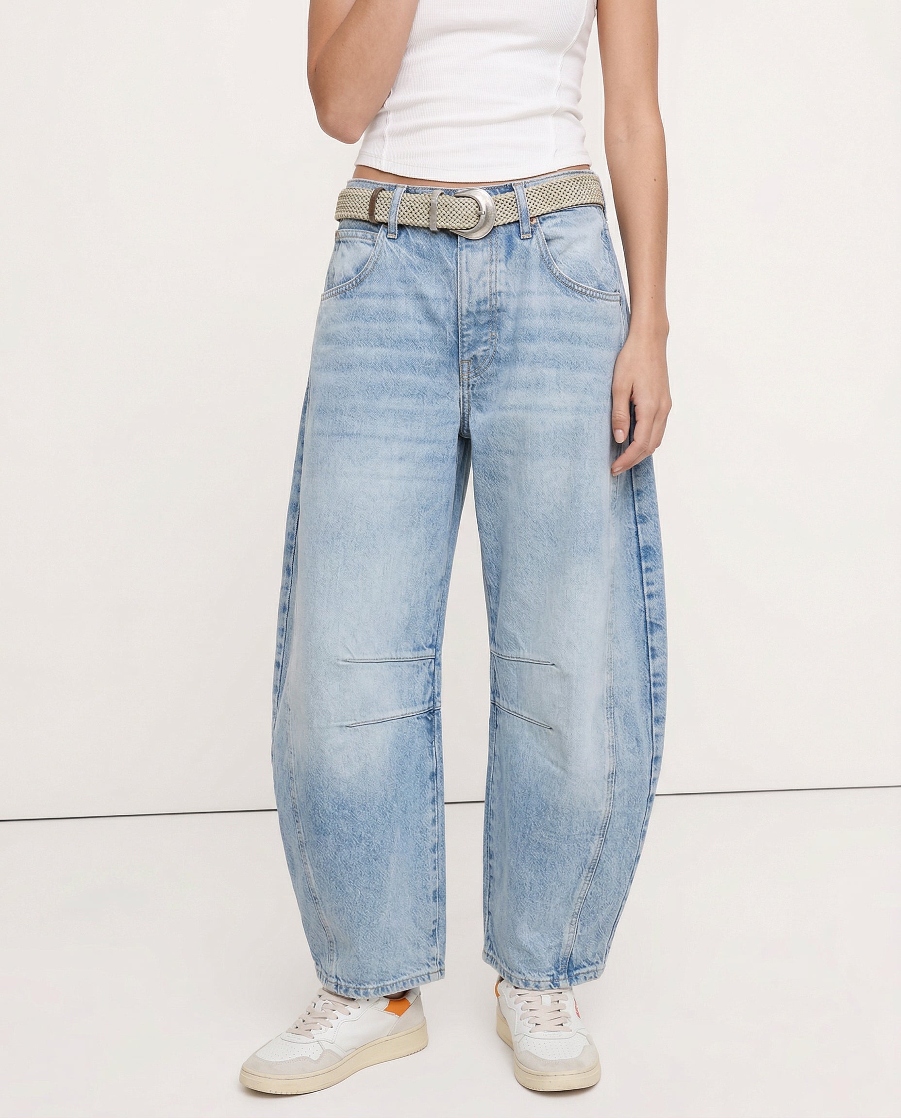 Women's Leopard Print Wide Leg Jeans - High Rise Denim